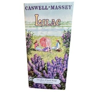 Caswell-Massey  Lilac Floral 3 Soap Set New Vintage Discontinued 3.25 Oz Each